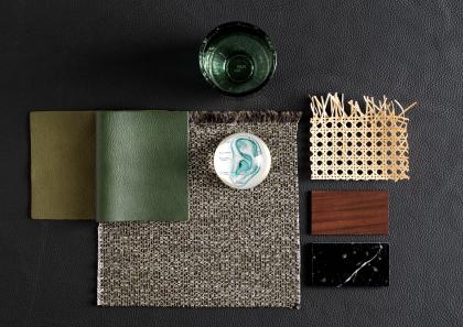 Mood-board materials of the Patti armchair- BertO