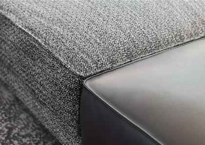 Upholstery in fabric and leather for the designer sofa Tommy  – BertO