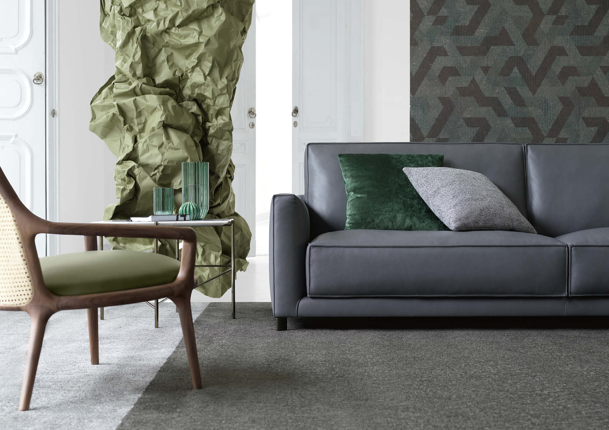 Ergonomic sofa in leather Tommy BertO