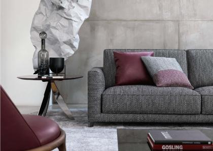 Detail of the armrest of designer sofa Tommy – BertO