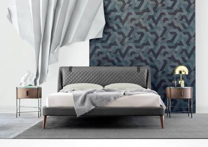Luxurious Chelsea double bed in grey leather - BertO