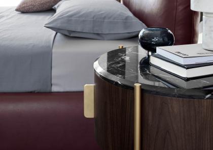 Detail of handle of modern brass-plated bedside table - BertO