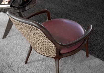 Patti armchair with Dark Oil finish and Vienna straw backrest - BertO