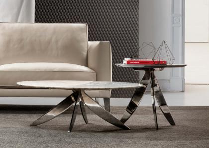 Circus top Carrara coffee table with Time Break sofa - BertO