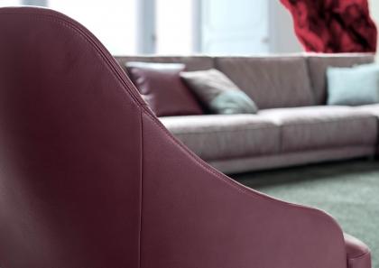 Emilia red leather armchair backrest - BertO