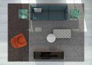 Modern environment furnished with Capitonné-BertO pouf
