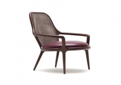 Patti armchair Dark Oil finish - side view - BertO