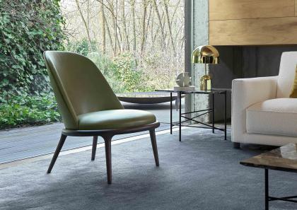 KIM enveloping armchair green leather - BertO