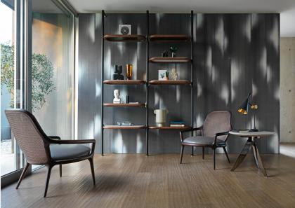 Ian design bookcase with Patti chairs - BertO