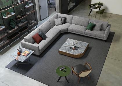 Living room with Time Break designer corner sofa