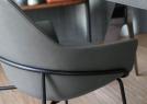 Jackie leather dining chair with armrests - BertO
