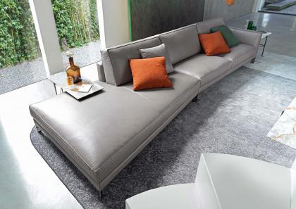Time Break modular sectional sofa with trapezoidal terminal element - BertO