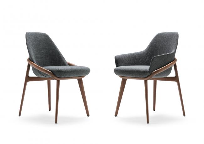 Jackie wood chairs with or without armrests 