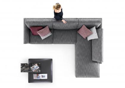 Tommy soft design sofa with pouf - BertO