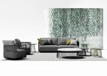 Sofa, coffee tables, armchairs and pouf Sounds Collection - BertO