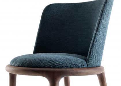 Seat detail Joan upholstered dining chair in fabric - BertO