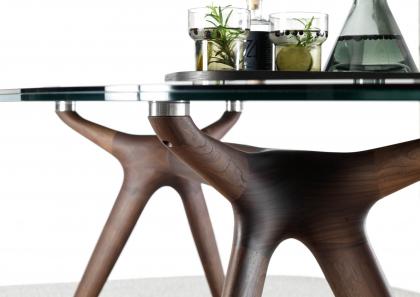 Stiv table with Canaletto walnut base with dark Oil finish	
