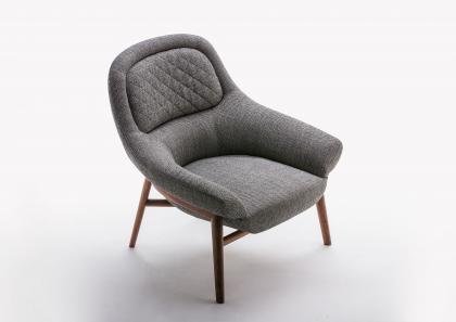 Hanna Armchair with Solid Wooden Frame - Berto Salotti