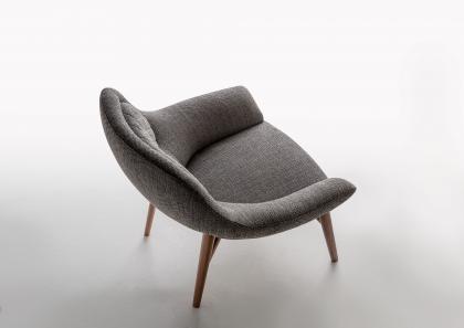 Hanna Armchair with Solid Wooden Frame - Berto Salotti