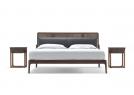 Canaletto walnut Serenas designer bedside table next to the East Side bed - BertO	