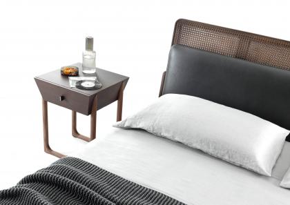 Serenas design bedside table with East Side Vienna straw headboard - BertO	