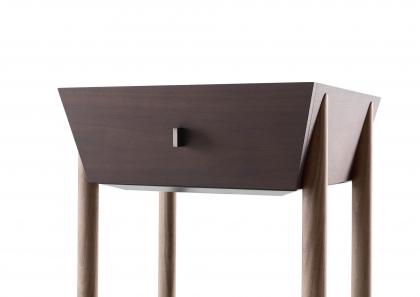 Design bedside table with full-extension drawer in Dark Oil finish - BertO	