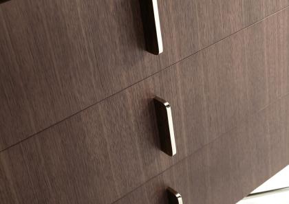 Designer chest of drawers in canaletto walnut with metal handles from the 315 collection – BertO