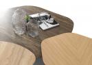 Passenger modern coffee table with travertine and oak top - BertO