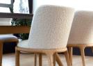 Elegant and Modern Oak and Bouclé Chairs Joan - BertO