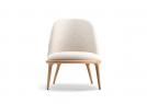 Kim round oak and bouclé armchair - BertO