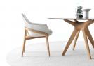 Stiv Round Table in Oak with Marble Top and Jackie Wood Chair – BertO