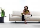 Dee Dee linear sofa in Fun Clay fabric - BertO
