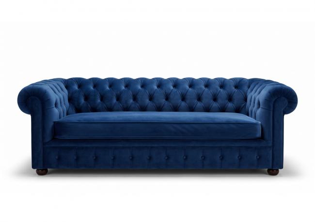 Richmond Chesterfield Sofa bed in Blue Velvet - Outlet