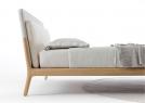 Bowery Solid Oak Bed with Upholstered Headboard - BertO