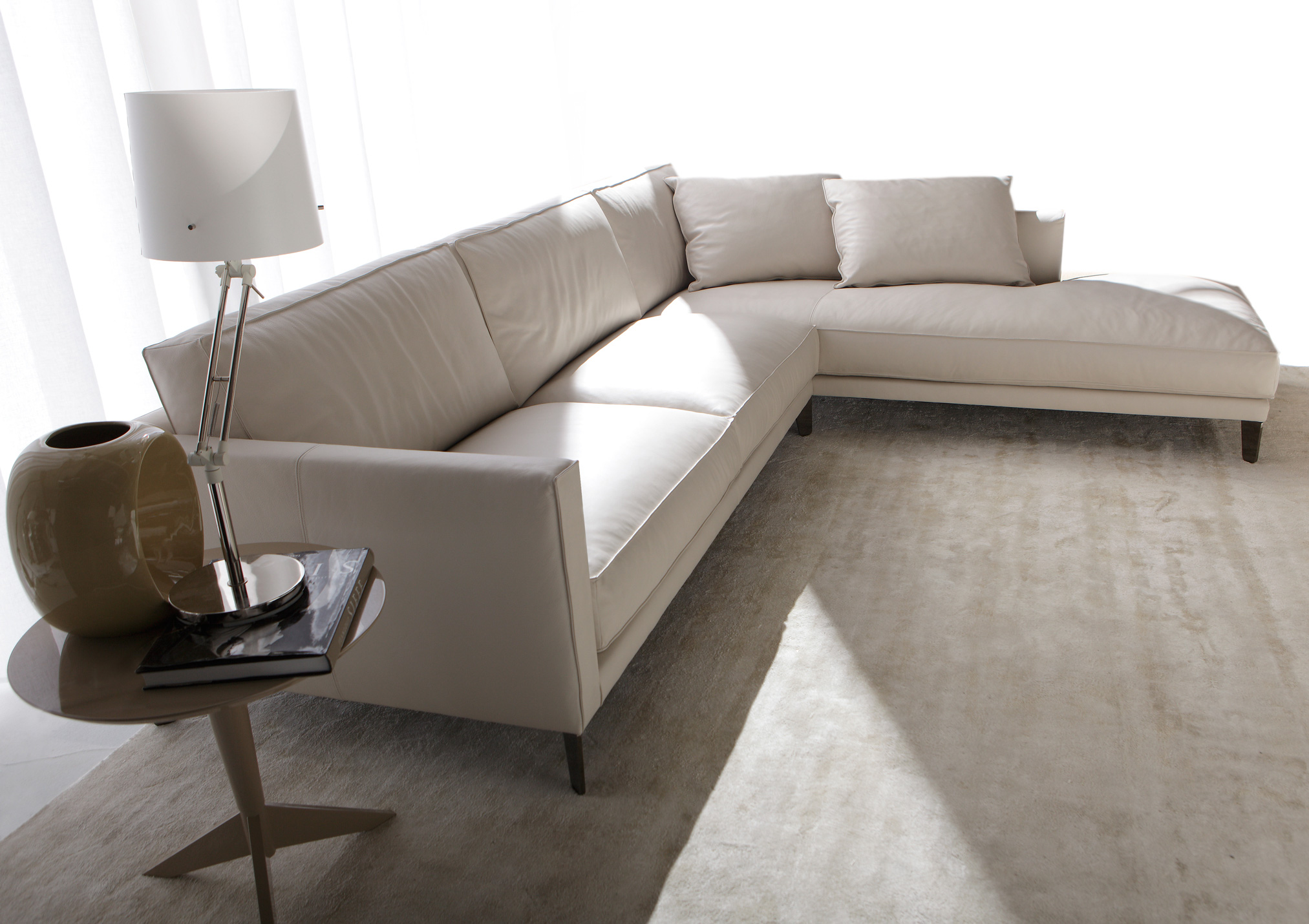 Time Break corner leather sofa Berto Salotti