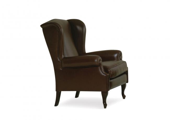 Cina Leather wing chair