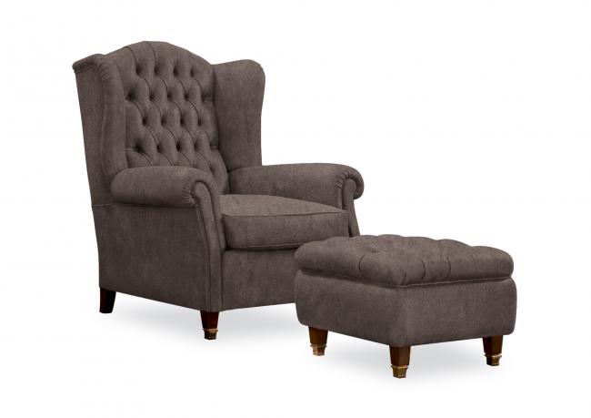 Queen leather armchair - cm L.88 x D.88 x H.110