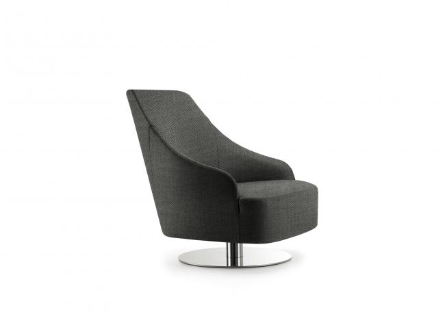 Emilia fabric armchair - swiveling base model