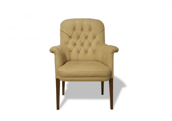 Capitonné armchair covered in leather - BertO Shop