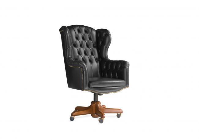 Office armchair covered in leather - BertO Shop
