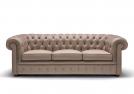 Chester Sofa in withe leather - 3 seater cm L.217 x D.90 x H.72