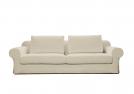 Linen Sofa with Deep Seat Cushions - natural linen