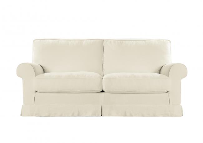 College linen sofa with high back - 2 seater maxi - natural white