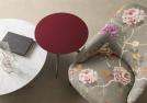 Circus Coffe Tables with marble and lacquered top and Emilia armchair