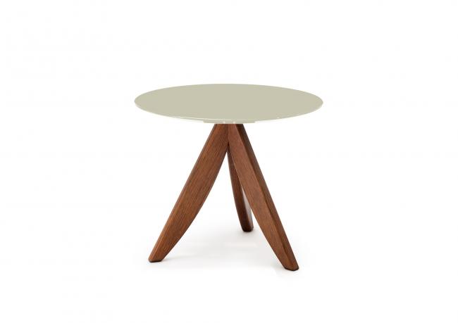 Side Coffe Table with lacquered top and wooden base - BertO Outlet