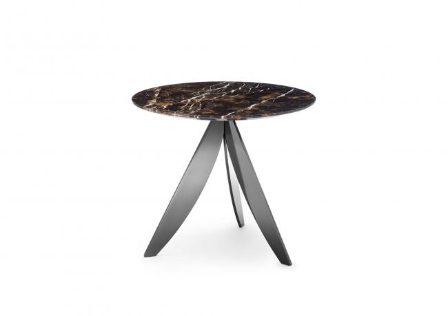 Circus coffee table with metal base and marble top - BertO Outlet