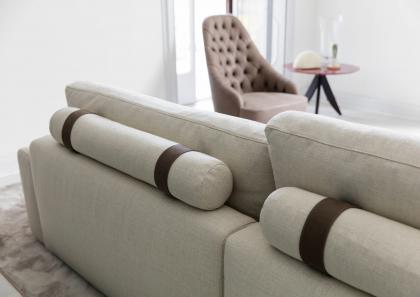 Low and High back cushions with soft roll cushions with precious Nabuk bands