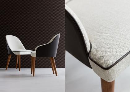 Judy chair with fabric and leather cover