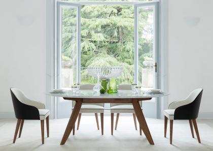 Ring table with Carrara marble top - BertO Salotti