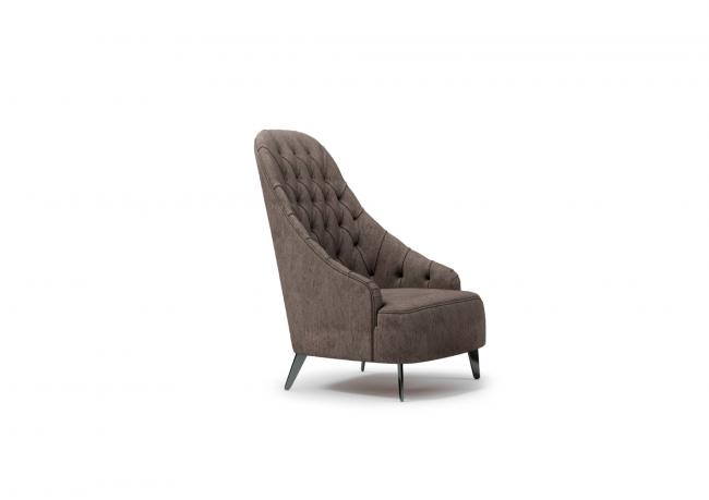 Vanessa capitonné armchair covered in leather - cm L.67 x D.86 x H.100